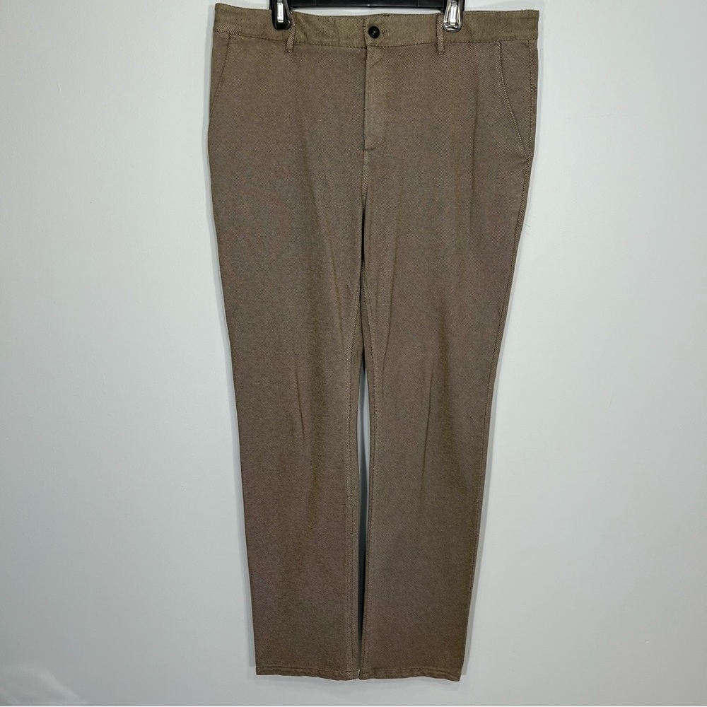 Carbon 2 Cobalt Pants Mens 36 Brown Beige Casual Flat Front Straight Career